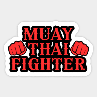 Red Muay Thai Fighter Sticker